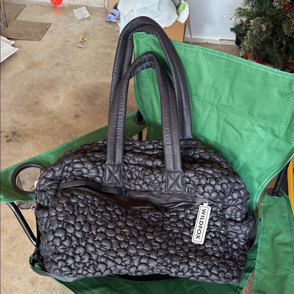 Wildfox Black Textured Travel Bag